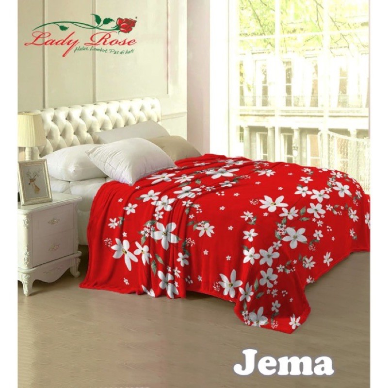 Selimut Lady Rose Terlaris bulu halus uk. 160x200 motif minimalis Stacko Glory Aquatic Roman Celine-Jema