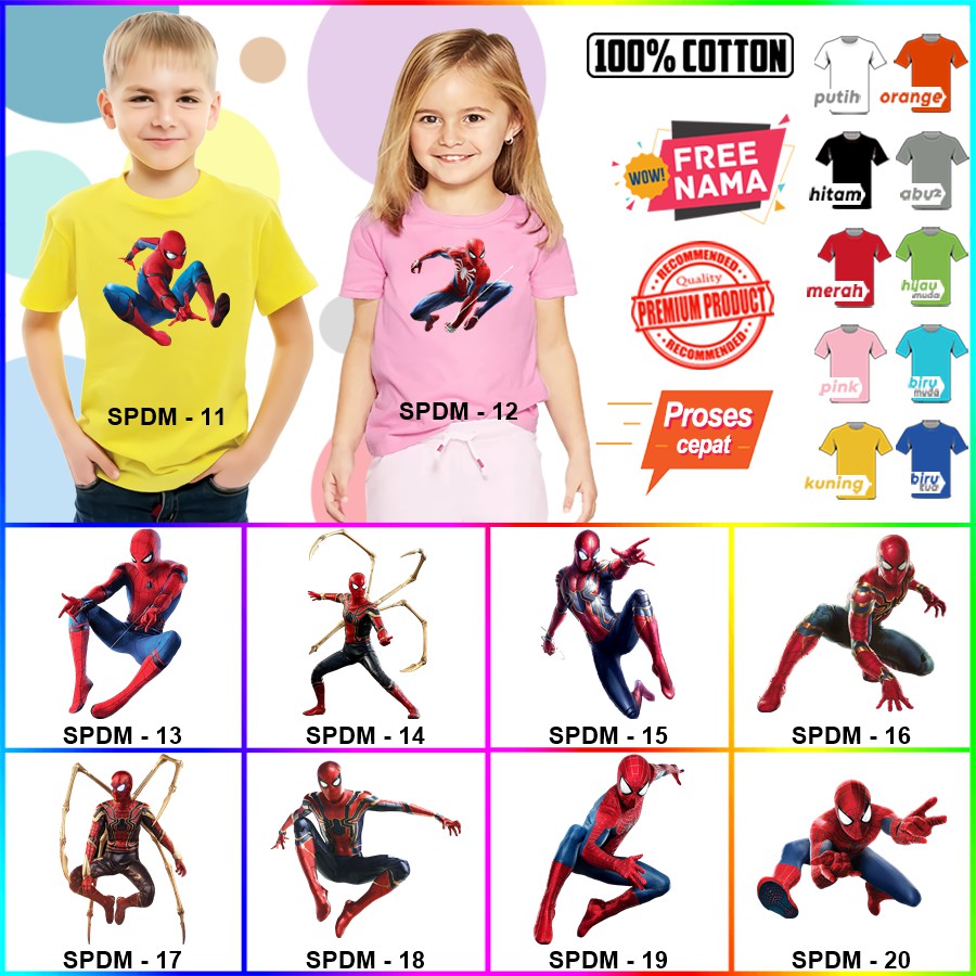 Kaos Ulang Tahun Spiderman ULTAH COUPLE ANAK DAN DEWASA