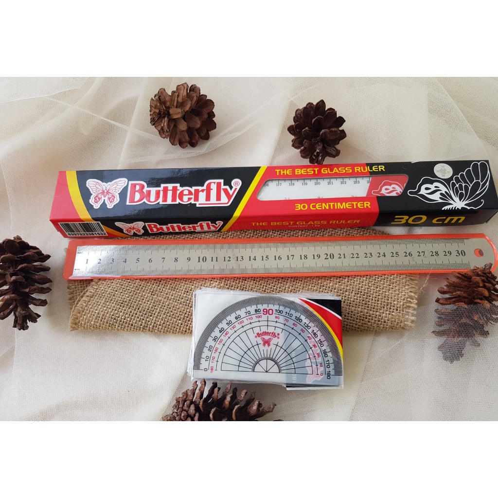 

Penggaris Butterfly Penggaris Busur 180° Butterfly Penggaris Butterfly Mika 30 cm Penggaris Besi 30 cm