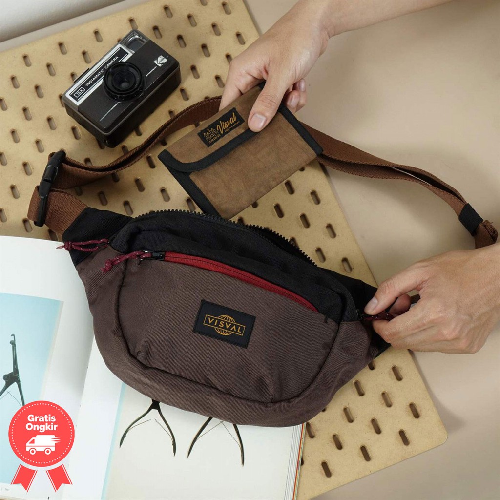 VISVAL EZZY WAIST BAG BLACK WaistBag Tas Selempang Slempang Pria Wanita Cowok Cewek Murah VSVL ORI