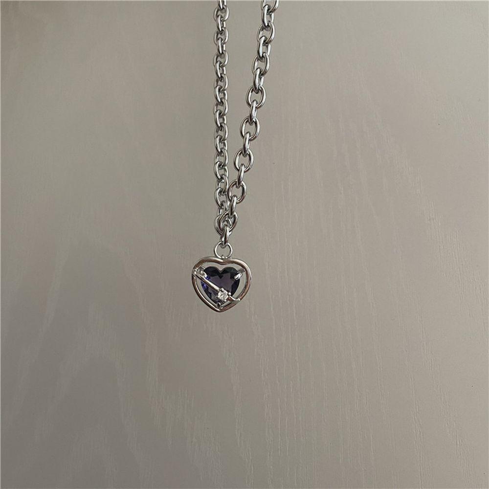 Mxbeauty Cinta Kalung Kristal Kreatif Gadis Keren Hadiah Rantai Y2K Anti Karat Gaya Korea Necklace