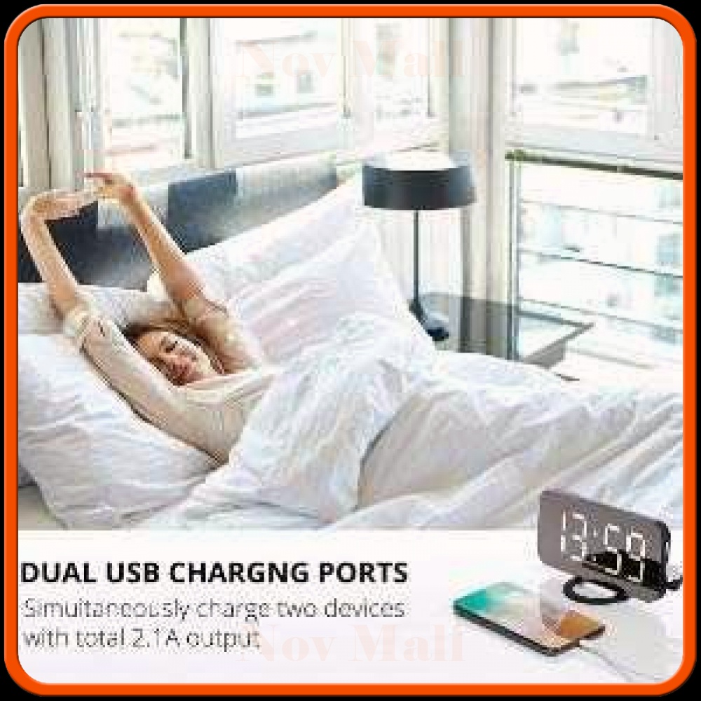 Jam Alarm Digital with Smartphone Charger 2 USB Port 2.1A - EN8813