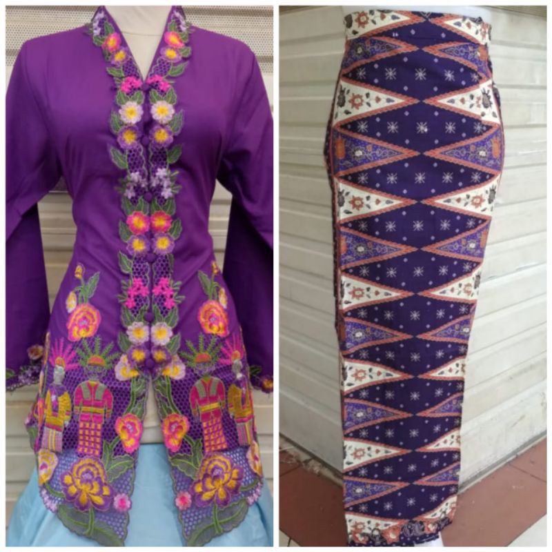 Setelan Kebaya Ondel-Ondel Motif Terbaru / Set Kebaya Encim Terlaris 100%real pict / Kebaya Betawi