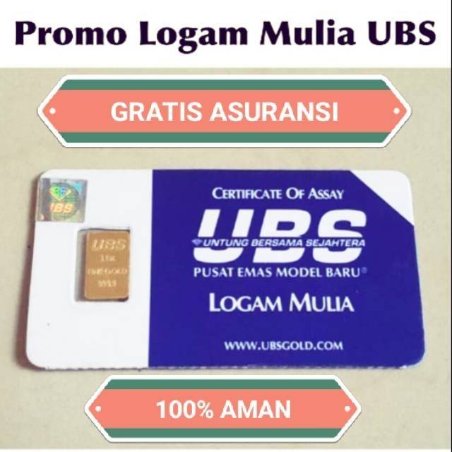 Emas Logam Mulia Emas Lm Ubs Bersertifikat 1 Gram Indonesia