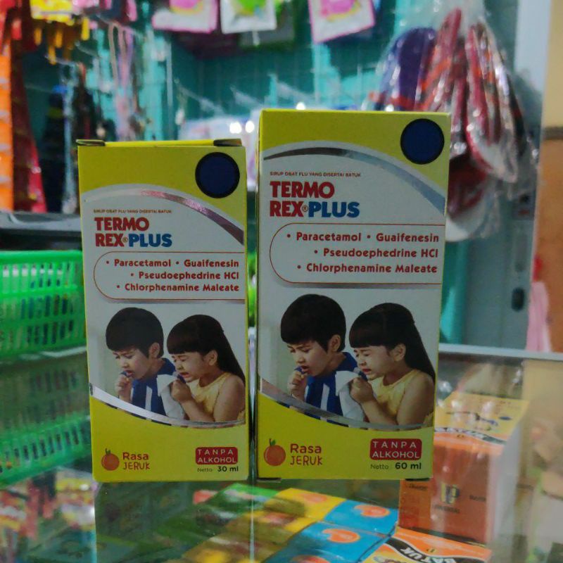 Termorex plus Obat Flue &amp; Batuk berdahak 60ml - 30 ml gejala flu bersin hidung terumbat demam sakit kepala anak