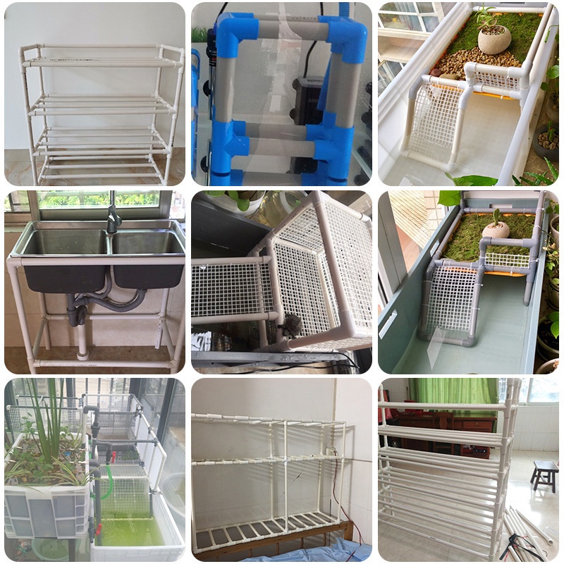 20-50mm Konektor Pipa PVC Biru / Tabung Air Irigasi Siku T Alat DIY