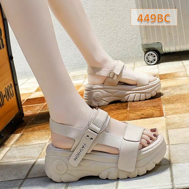 Sendal Wedges Wanita Fashion Kekinian Quality Import WA 409 Sandal Tali Wanita Fancy 449 Sol Tebal 4 Cm