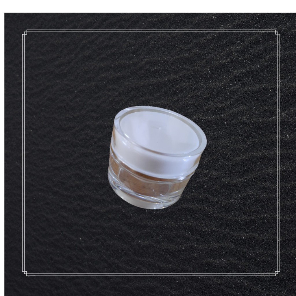 Pot Akrilik 10 gr Putih Transparan List Silver/Pot Acrylic Cream/Pot Acrylic Jar