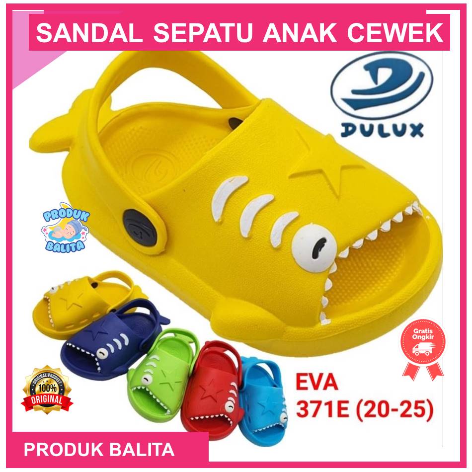 DULUX Sandal Hiu Baby Shark Sandal Anak Selop Tali belakang Ukuran 20-25 Murah