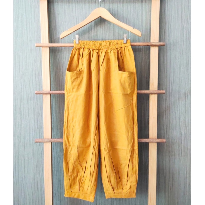 CoD- Hinata Pants- Celana Santai 7/9- Celana Kulot Wanita- Celana Baggy Rami Premium- Celana Panjang-3