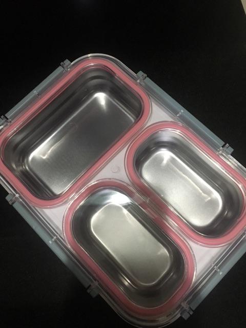 Tempat Makan Stainless Anti Tumpah Tedemei 6540 Pink Green Blue.