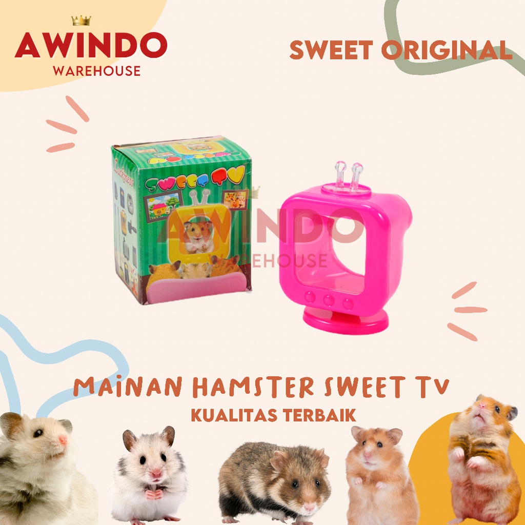 SWEET TV - Mainan Hamster Lucu Bentuk Telivisi Tempat Tidur Rumah Hamster