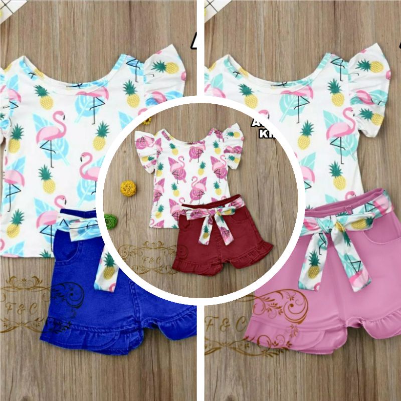 SET AYPERI KID FASHION PAKAIAN ANAK PEREMPUAN SETELAN BAHAN BABYTERRY FEHM