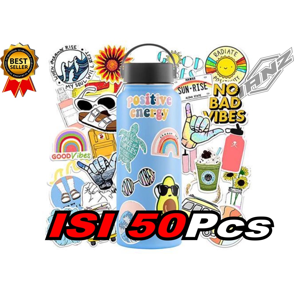 50pcs Stiker pack Sticker Aesthetic logo brand  untuk laptop case tumbler stiker laptop