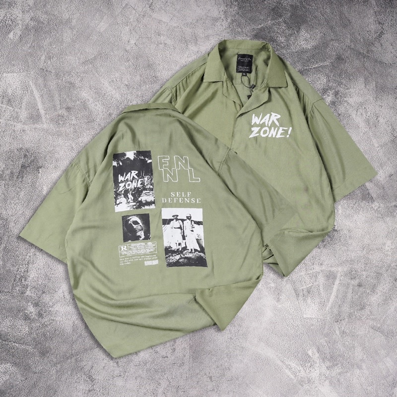 [N00687] Kemeja Distro Motif / Full Print Motif WAR ZONE!