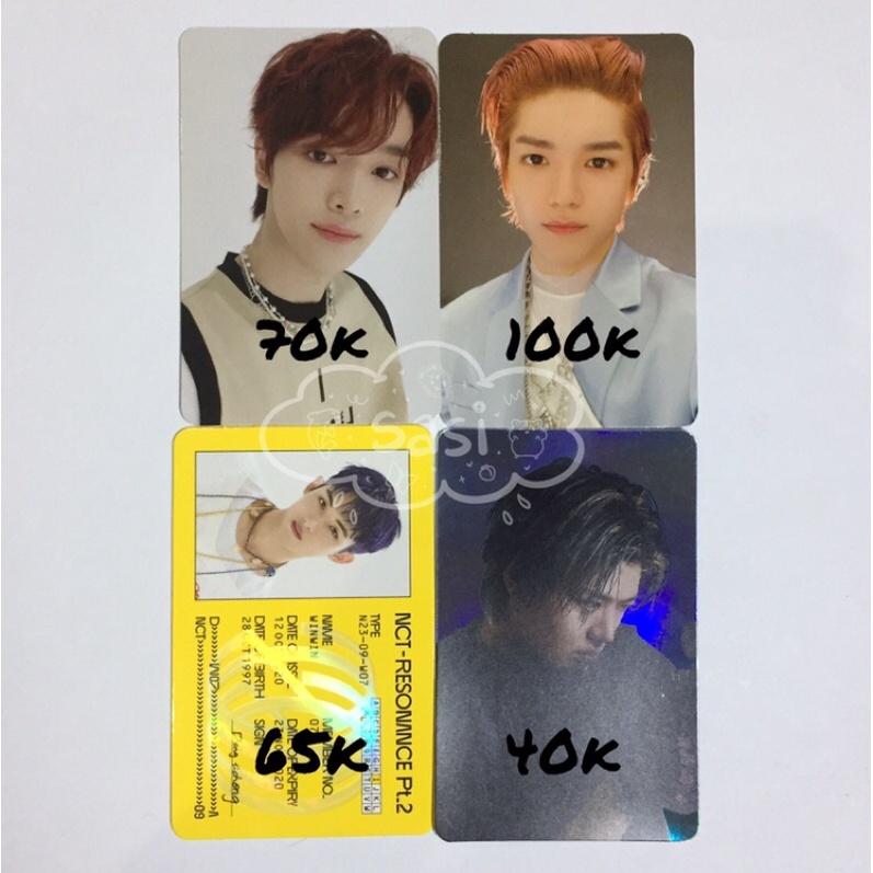 PHOTOCARD OFFICIAL TAEYONG SUNGCHAN WINWIN YUTA RESONANCE FUTURE DEPARTURE ID CARD HOLO SG21 PC