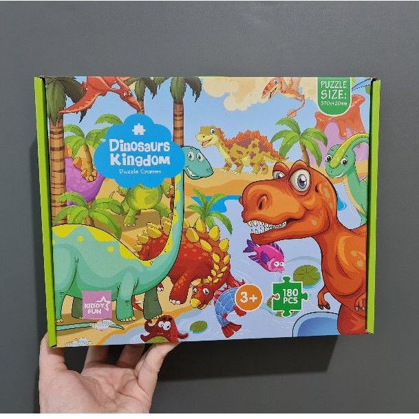 Toys Kingdom Kiddy Fun Puzzle Games Dinosaurs Kingdom 180pcs Original Mainan Puzzle Dinosaurus Dino