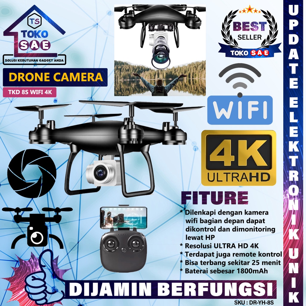 Kamera Drone YH-8S With Wifi Tenxind TXD-8S FPV HD Quadcopter With Remote Control Drone Mobile Phone