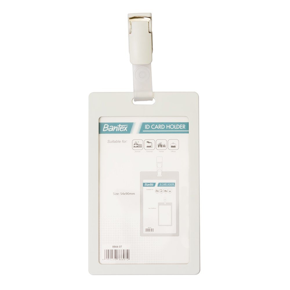 

Bantex ID Card Holder With Clip Portarit White #8866 07