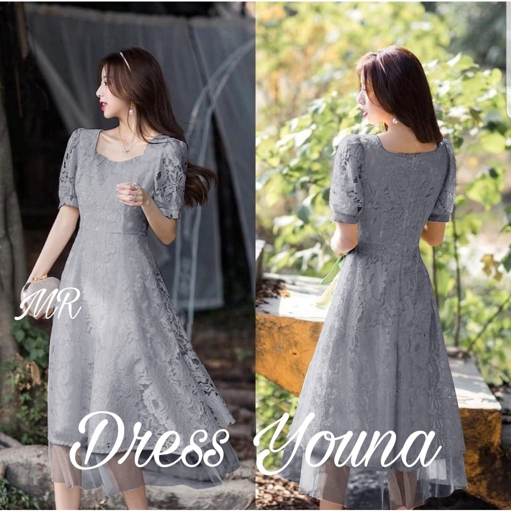 PCS DRESS YOUNA BRUKAT 2 UKURAN L XL FASHION PAKAIAN WANITA MR