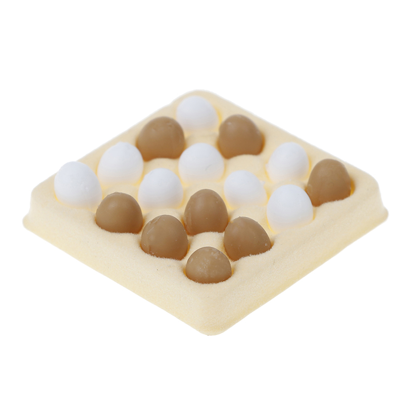 Miniatur Telur Karton Dengan 16pcs Telur Skala 1: 12 Untuk Rumah Boneka