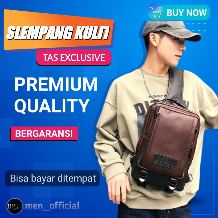 Tas Pria Selempang Slempang Slingbag Sling Bag Belakang Kulit Pria Cowok Terbaru 459 Besar Import
