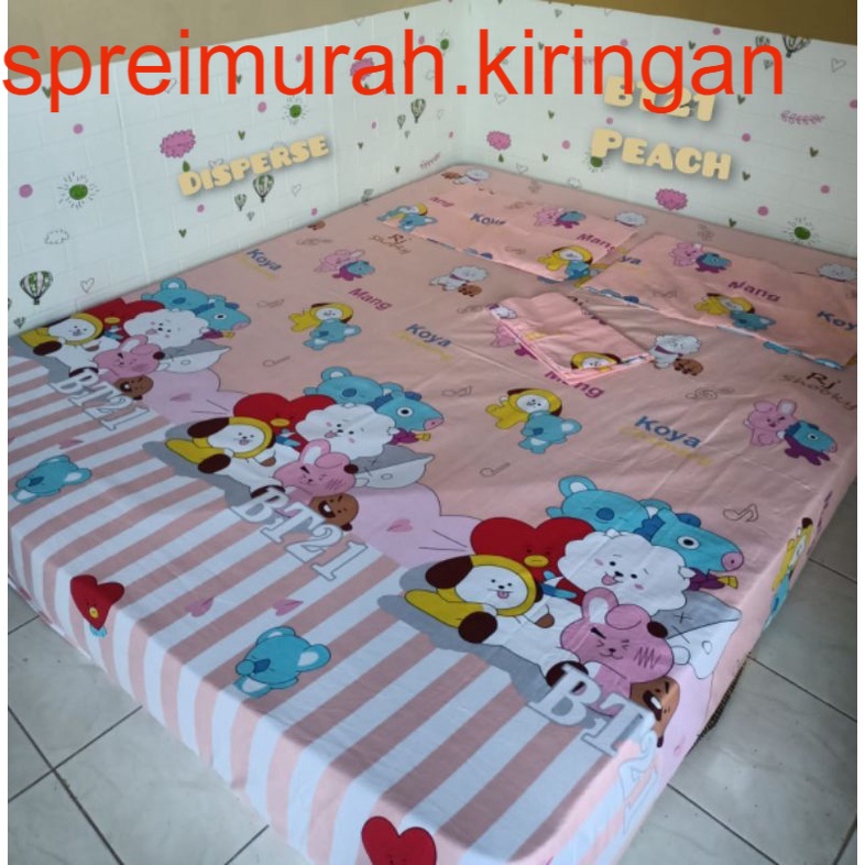 sprei homemade soft peach bt21 bts