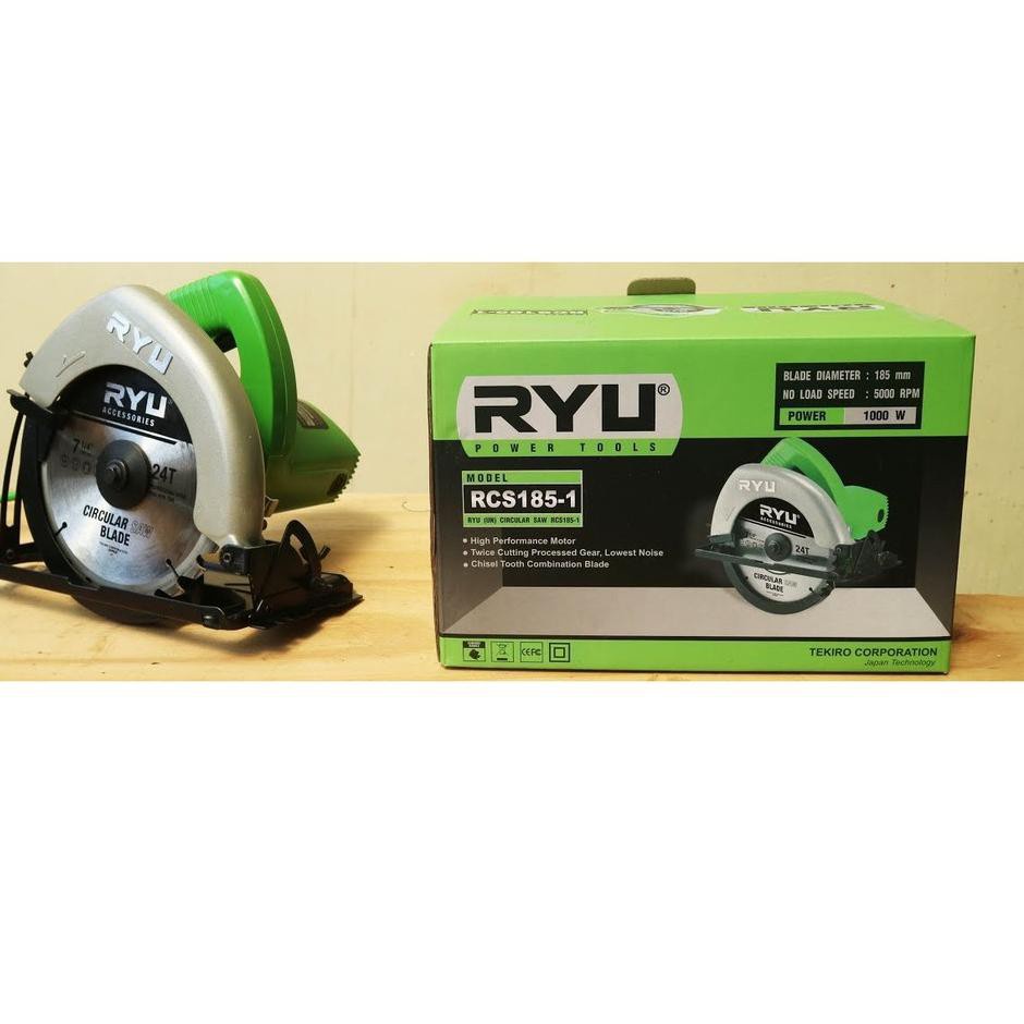 RYU Paket Circular Saw Mesin Gergaji Listrik RCS185-1 Dan Mesin Planer Serut Ketam Pasah Kayu RPL82-3A Bergaransi