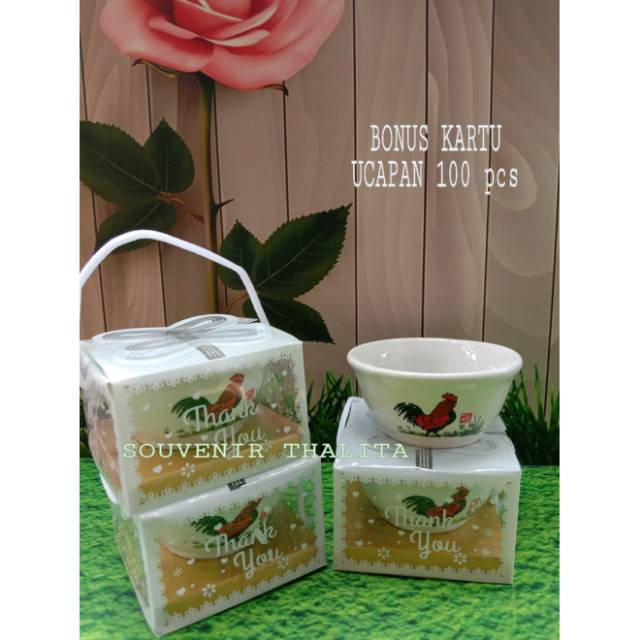 Souvenir pernikahan mangkok motif ayam jago isi 50 pcs Souvenir pernikahan mangkok motif ayam jago isi 50 pcs