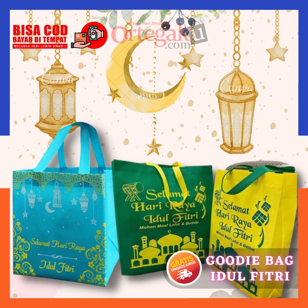 

TAS HANTARAN LEBARAN IDUL FITRI SIZE 30 x 40cm ISI 12 PCS | GOODIE BAG HARI RAYA KEKINIAN | Tas Idul Fitri Lusinan