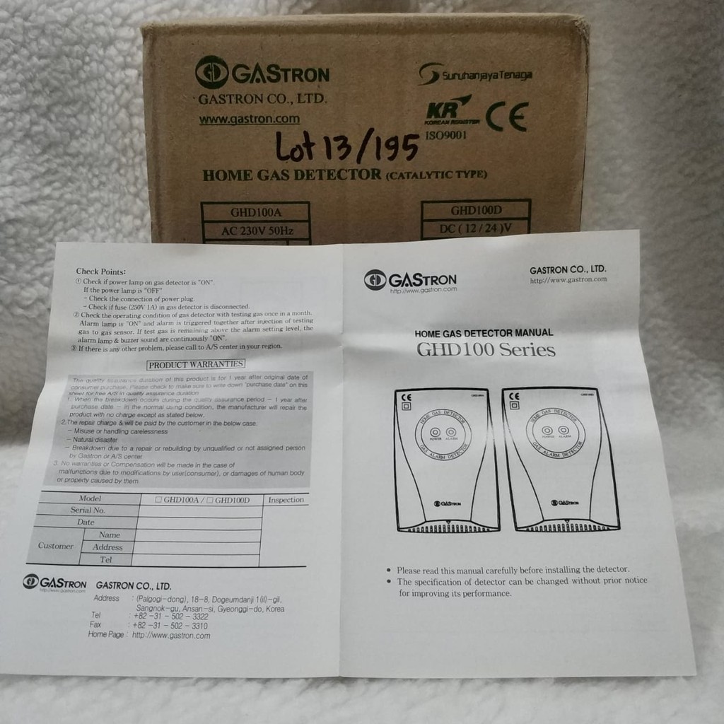 Gastron Wireless Detektor Gas bocor LPG Alarm Detector Korea