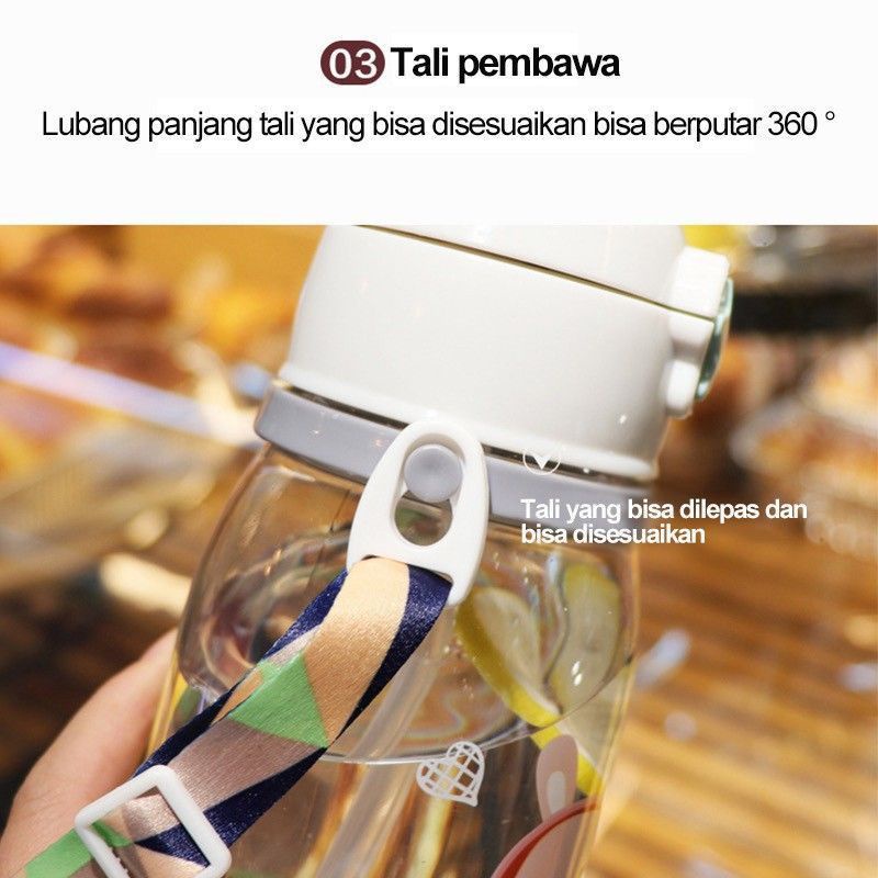 Botol Minum kartun 600 ml Botol Anak Tanduk Rusa Botol BPA free kalung Gelas Anak Balita Murah