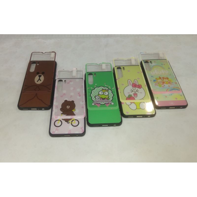 CASE KARAKTER LINE+TEMPERED GLASS FULL OPPO F19, A91, RENO 3