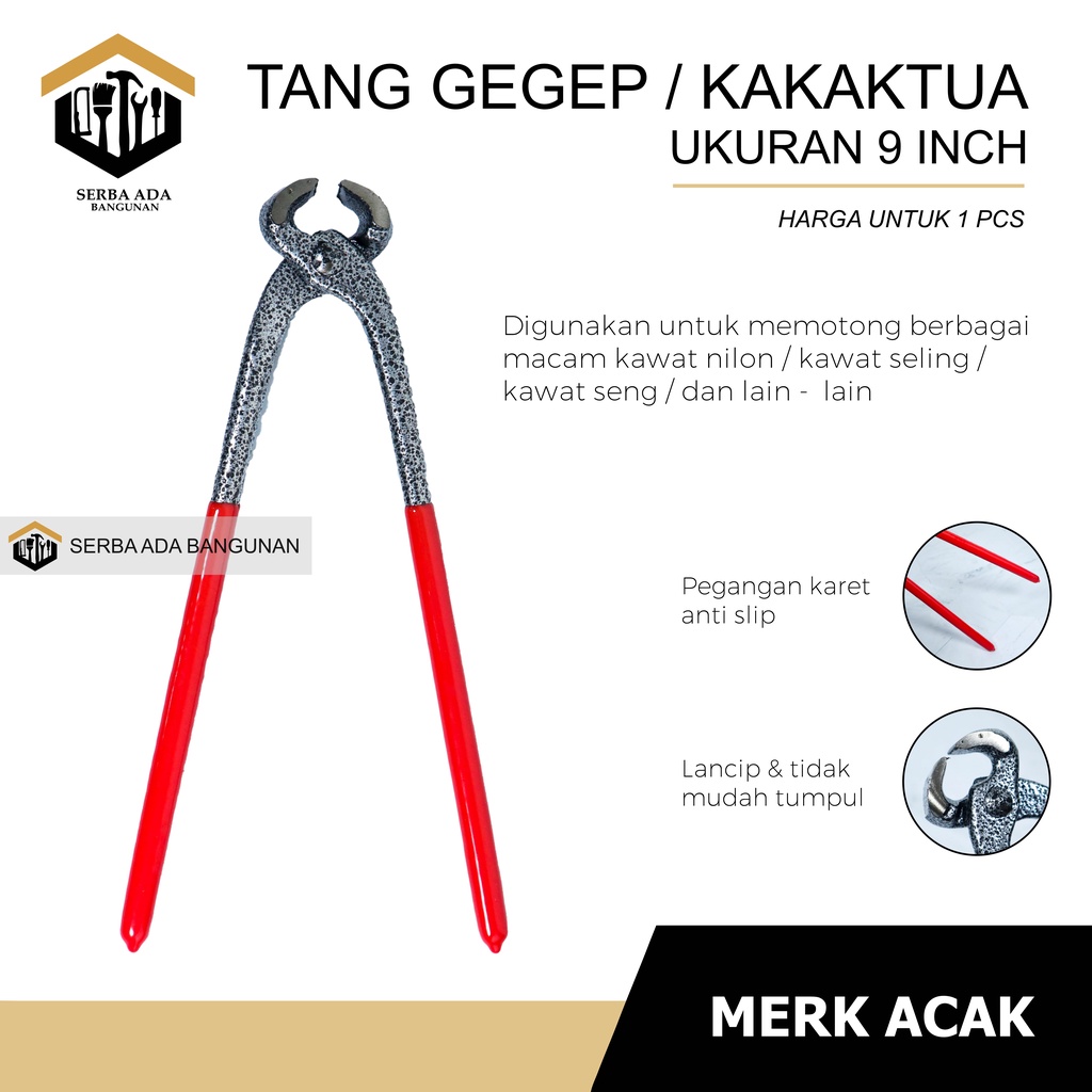 Tang Gegep / Tang Potong Kakatua / Kakatua / Tang Potong Kawat 9 inch Camel