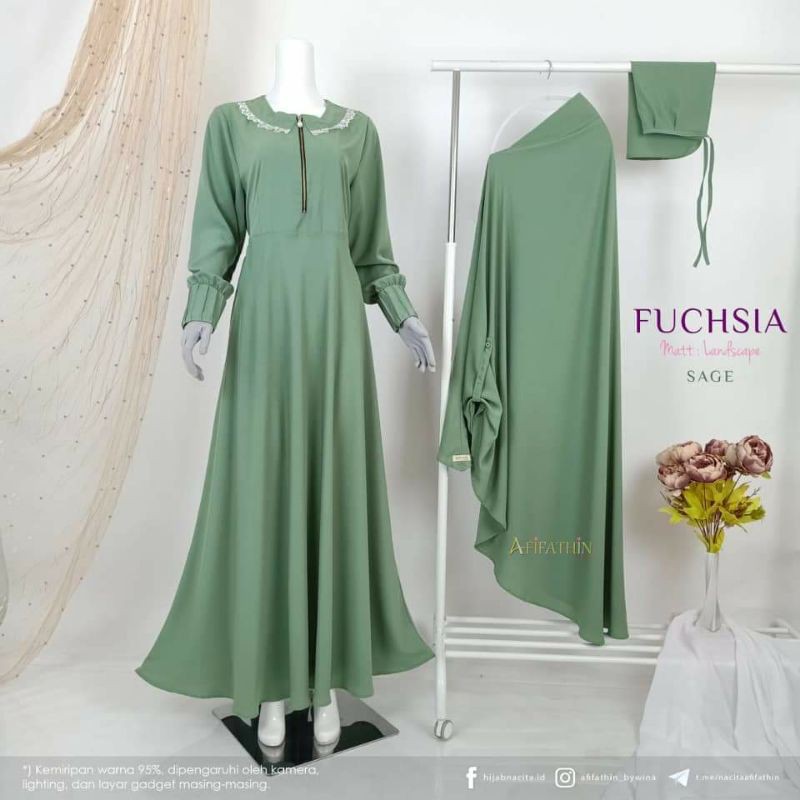Gamis set Fuschia by Afifathin