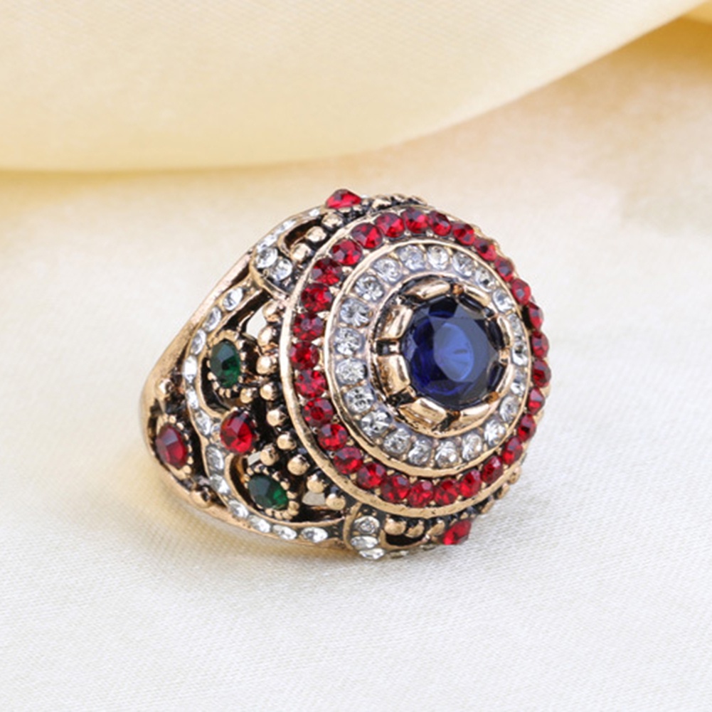 Hu Hu Hu Hu Hu Alat Bantu Pasang Kacamata♡ Cincin Wanita Hias Berlian Imitasi Bentuk Bulat Warna Warni Gaya Mewah Untuk Pestahadiah