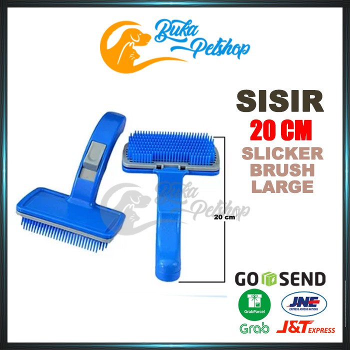 Sisir Kucing Anjing Slicker Brush Ada Tombol Pembuang Bulu LARGE