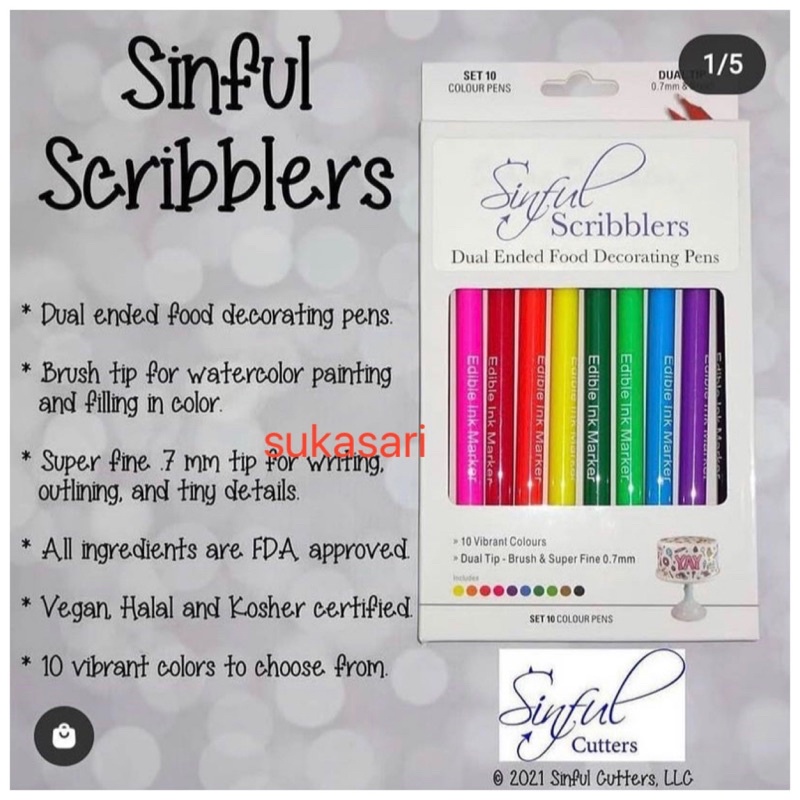 EDIBLE WRITER PEN SET 10PC