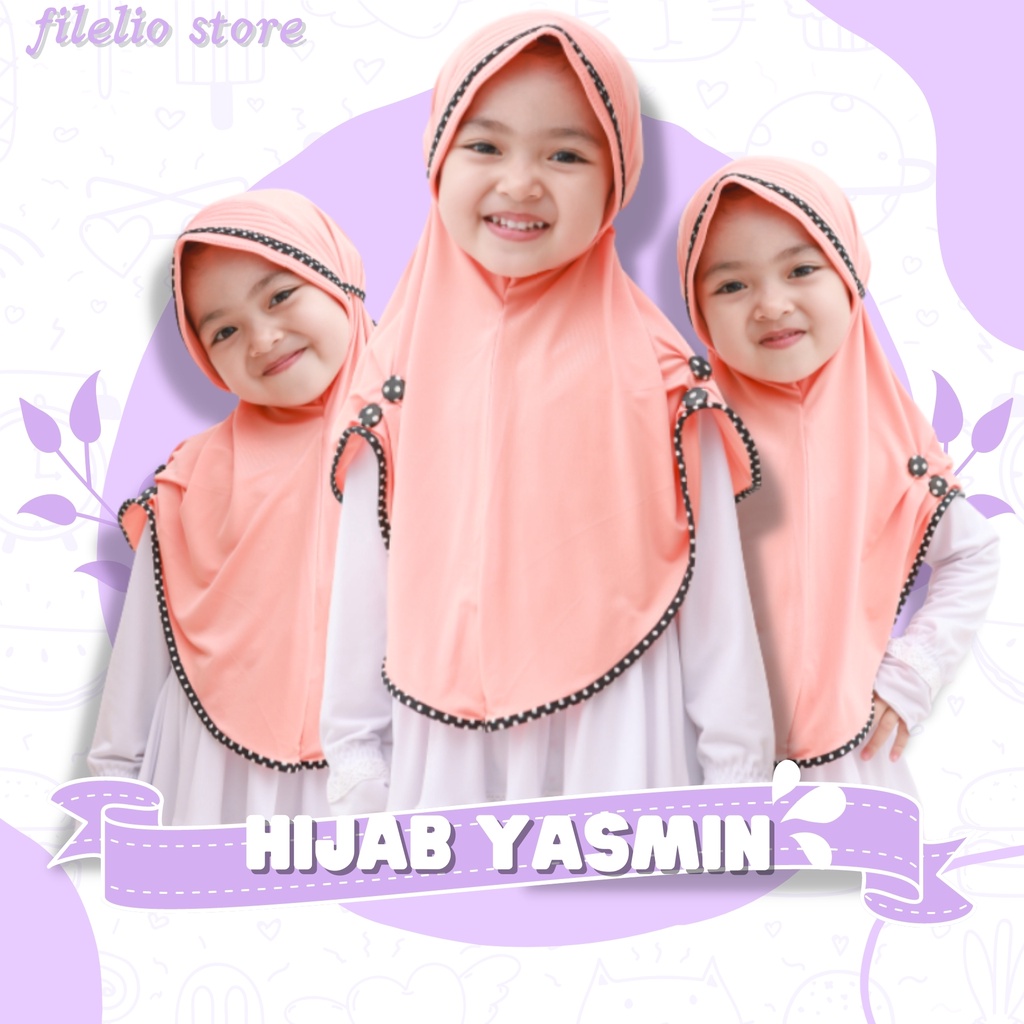 Jilbab Anak Yasmin 3-7 Tahun / Hijab Anak Perempuan / Jilbab Anak TK Lucu Murah / Jilbab Anak Anak