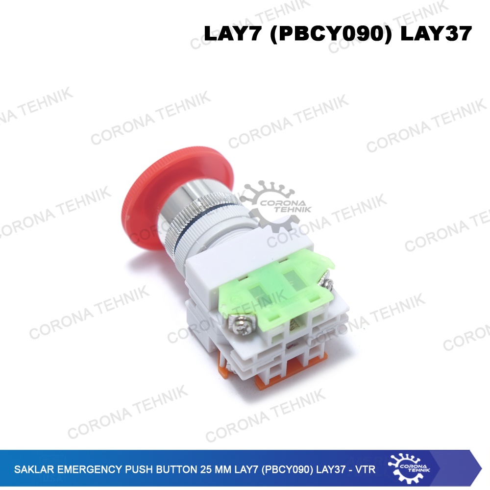 VTR - Saklar Emergency Push Button 25 mm LAY7(PBCY090)LAY37