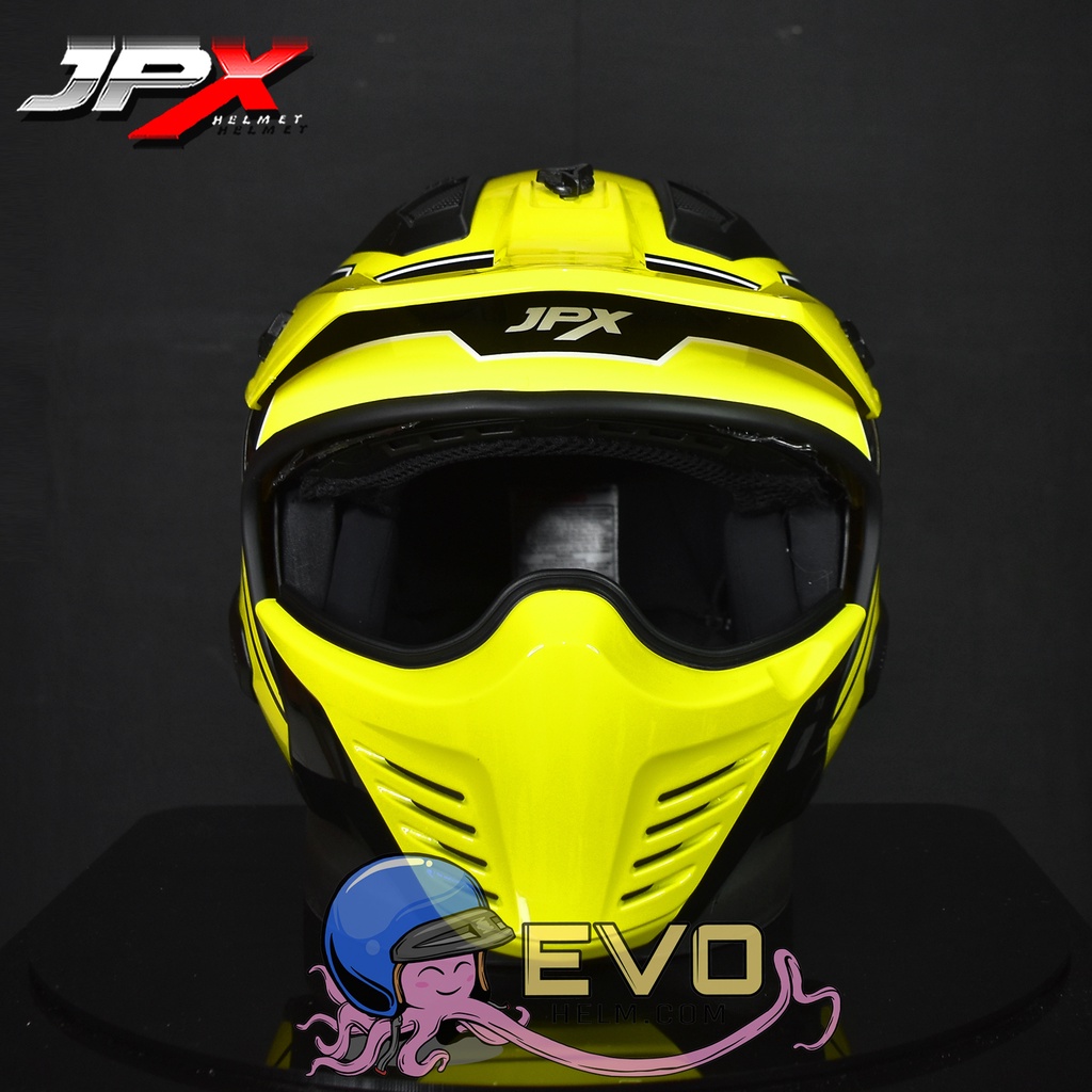 HELM JPX MX726R MOTIF R-03 XRIDE YELLOW ORIGINAL JPX MX 726R - ONGKIR TERMURAH 2KG