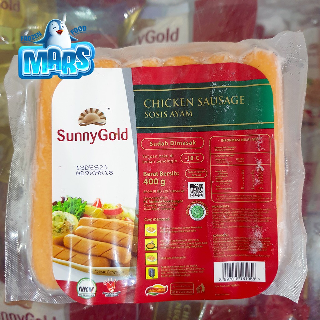 

SOSIS AYAM SUNNY GOLD 400gr ISI 12