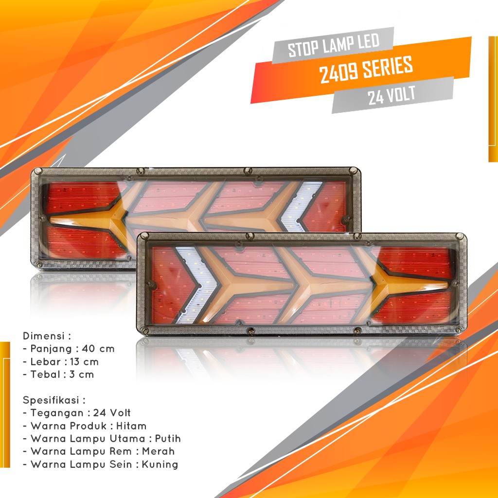 Lampu Stop Lamp Truk LED ST-2409 24V 40cm Lampu Stop Truk