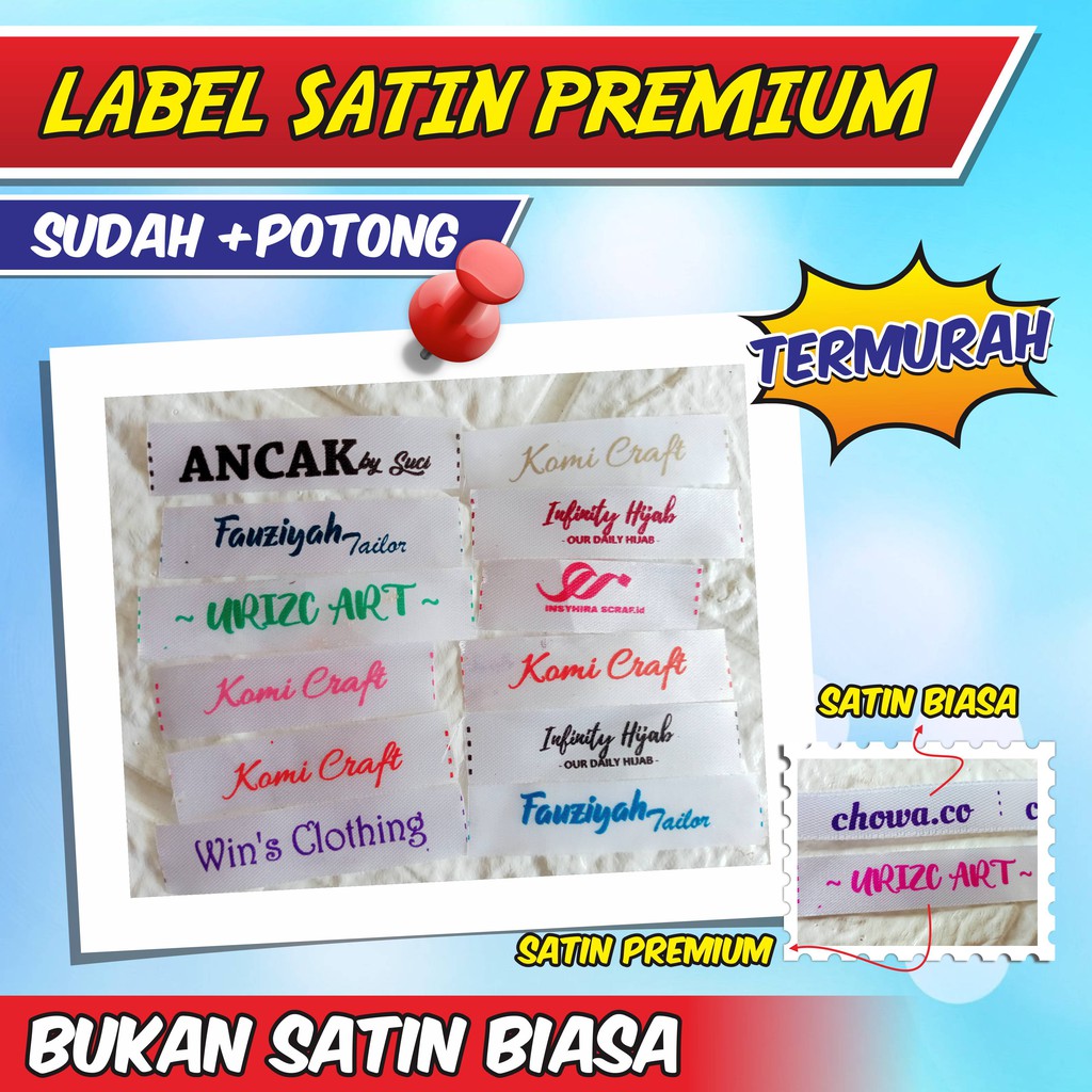 

label masker label baju label hijab satin premium