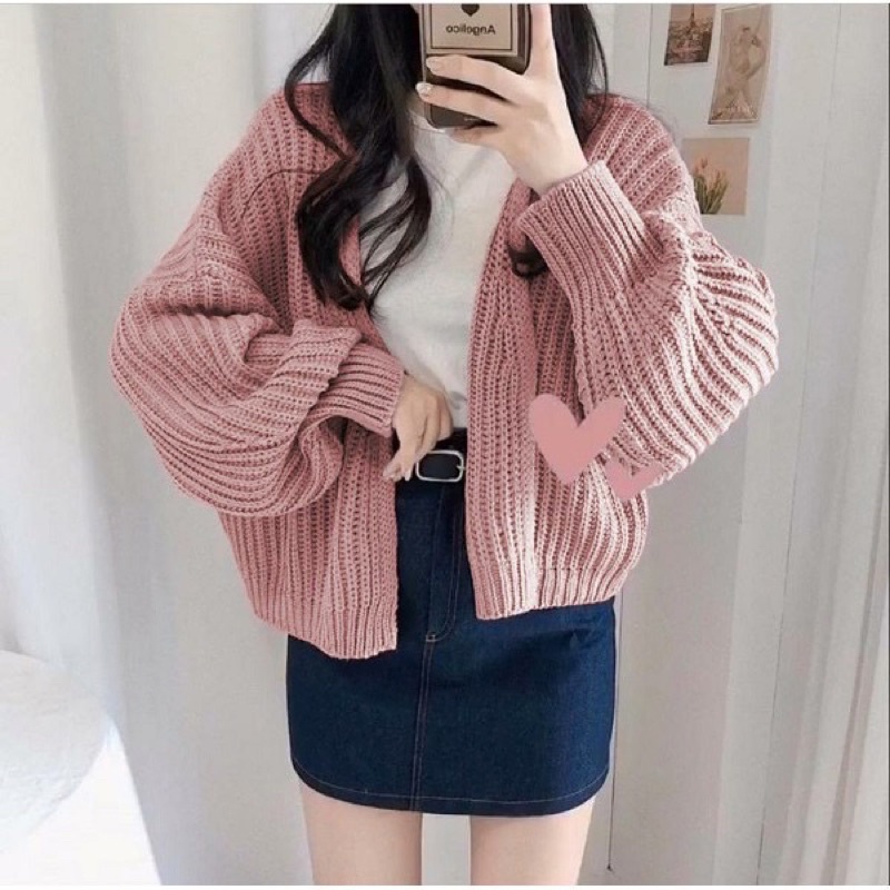 cardi lova crop rajut wanita / Cardigan Hazel rajut overaize premium