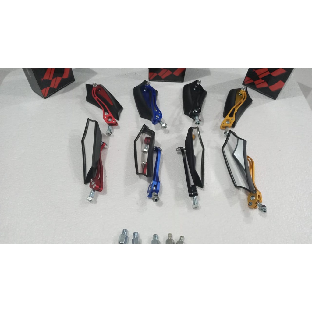 Spion Motor Batman Model lipat / Spion Motor Variasi honda yamaha suzuki/ Spion Koso Segi Lima Batman Termurah-1