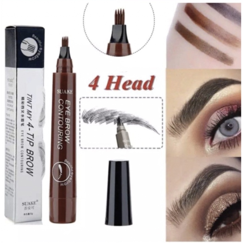 SUAKE MY 4 TIP WATERPROOF EYEBROW PENSIL ALIS ANTI AIR DAN TAHAN LAMA TINT