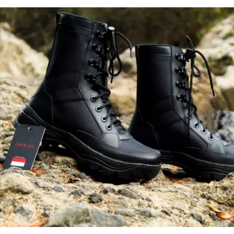 sepatu Pdl pdh TNI scurity sandar bahan kulit kanpas waterproof