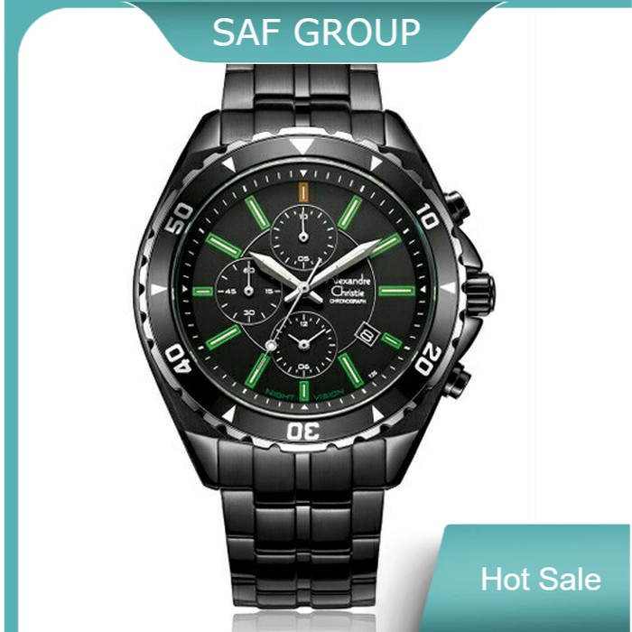 JAM TANGAN PRIA ALEXANDRE CHRISTIE AC 9214 / AC9214 FULL BLACK ORIGINAL by plp