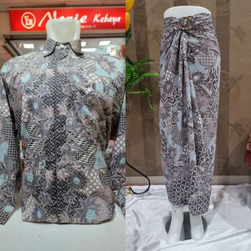 Couple rok lilit dengan kemeja//rok lilit batik//rok ikat//rok instan//couple batik terbaru